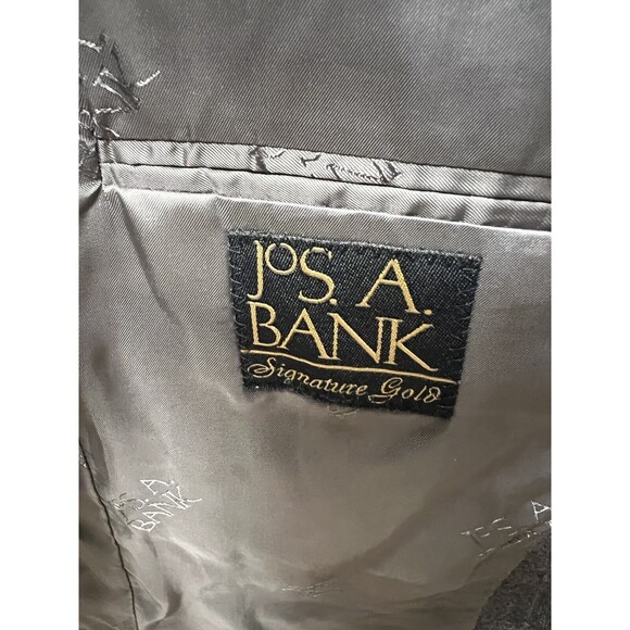 Jos. A. Bank Signature Blazer Men 40R  Gray Brown Windowpane Plaid Wool Jacket - Picture 8 of 16